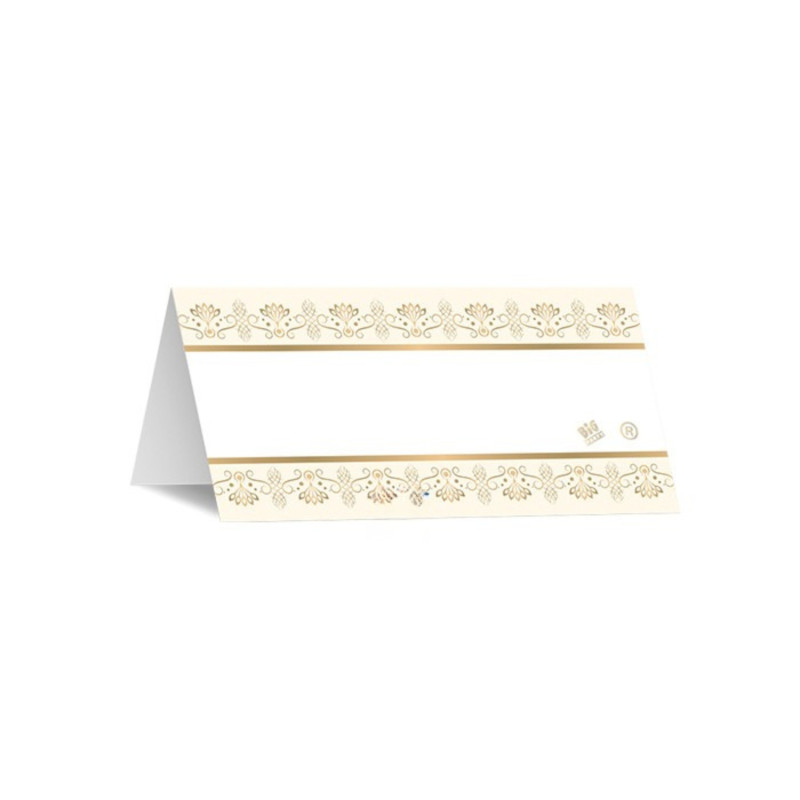 6x Segnaposti Cavaliere Royal Ivory Gold in cartoncino Bianco e ORO - 8x4cm