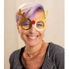 6 Occhiali occhialini in Carta RENNA oro lucido - ideali feste natalizie capodanno