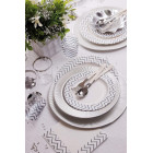 Set 44 pz Coordinato - CHEVRON SILVER - piatti, bicchieri, tovaglioli  addobbo decoro tavola