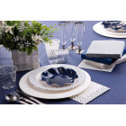 8 PIATTI ARGENTO Ø21cm in carta - CHEVRON SILVER - addobbo decoro tavola