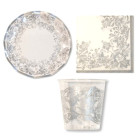 Set 40 pz Coordinato - NOBLESSE ARGENTO - piatti, bicchieri, tovaglioli  addobbo decoro tavola