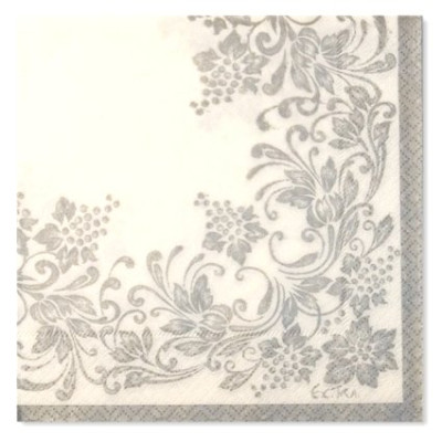 Set 40 pz Coordinato - NOBLESSE ARGENTO - piatti, bicchieri, tovaglioli  addobbo decoro tavola