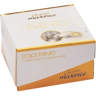 Confetti BIANCO incartati singolarmente - con MANDORLA Maxtris confezione 500g