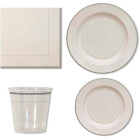 Set 44 pz Coordinato - RIGO ARGENTO - piatti, bicchieri, tovaglioli  addobbo decoro tavola