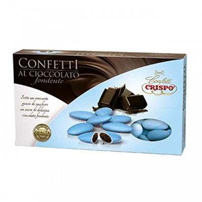 Confetti CELESTE al cioccolato fondente - confetti AZZURRO CRISPO confezione 1kg