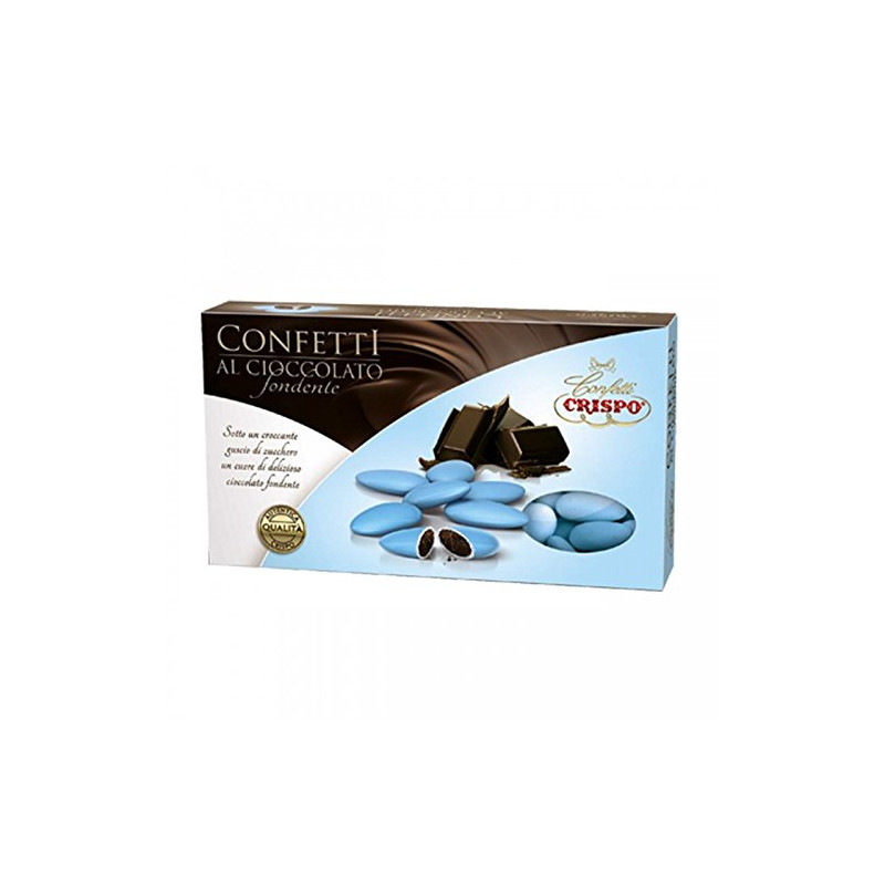 Confetti CELESTE al cioccolato fondente - confetti AZZURRO CRISPO confezione 1kg