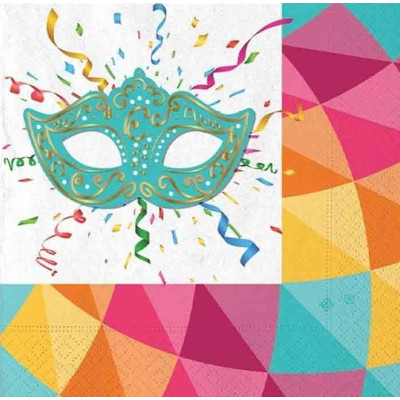 Coordinato tavola CARNEVALE piaiatti bicchieri tovaglioli - maschera