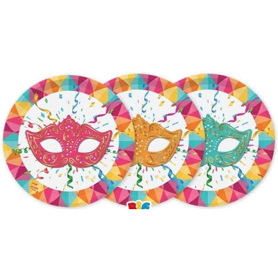Coordinato tavola CARNEVALE piaiatti bicchieri tovaglioli - maschera