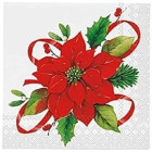 SET 88 PZ COORDINATO tavolo NATALIZIO Bianco con Stelle di Natale Rosse 16 Ospiti