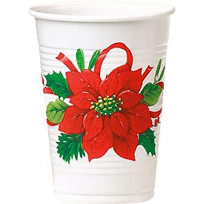 SET 88 PZ COORDINATO tavolo NATALIZIO Bianco con Stelle di Natale Rosse 16 Ospiti