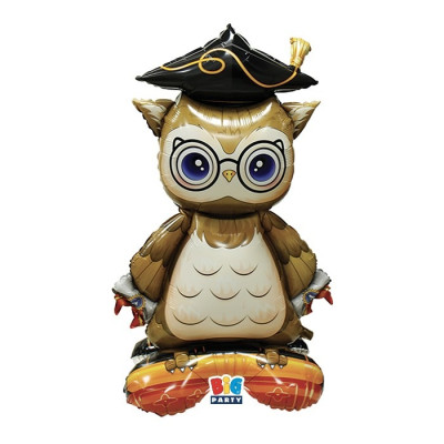 Pallone a forma GUFETTO LAUREA 3D con base per rimanere in piedi - 70X116X40 cm