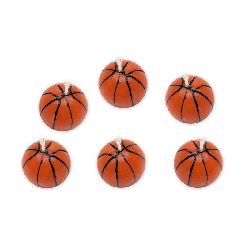 6 Candela Basket PALLONE candelina in cera per torte dolci 3 cm