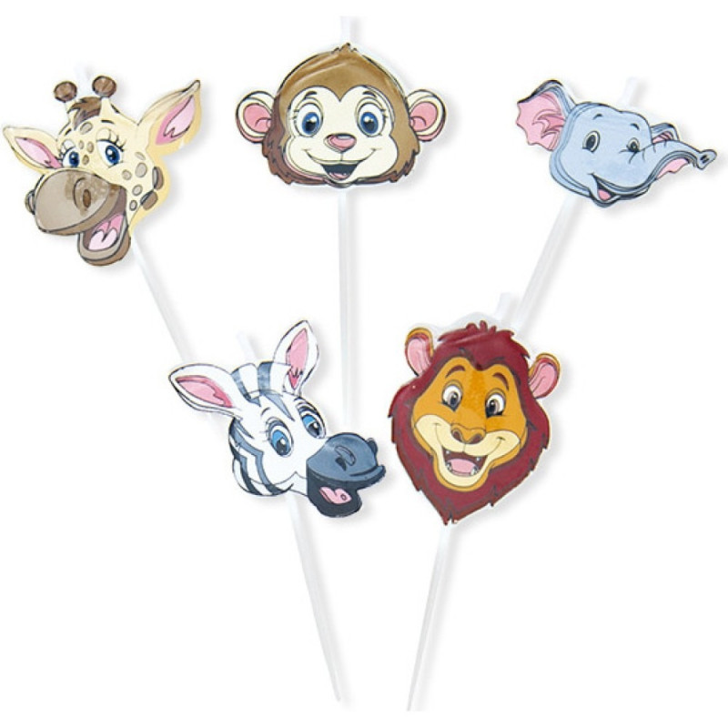 Set 5 Candela in cera GIUGLA Jungle per Compleanno Bambino/a - candeline 8cm