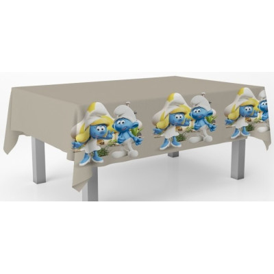 Coordinato tavola PUFFI feste bambini piatti bicchieri tovaglioli tovaglia - 37pezzi