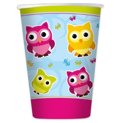 Coordinato festa GUFETTI - GUFI colorati piatti bicchieri tovaglioli