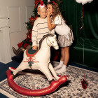 PALLONCINO pallone in foil Mylar a forma di CAVALLO A DONDOLO 118x104cm