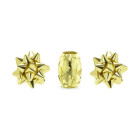 Set 2 coccarde oro + rocchetto nastrino oro lucido confezionamento pacco regalo