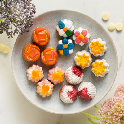 Stampo cioccolatini forma FIORI spring fantasia di cioccolato in policarbonato con 15 Cavità