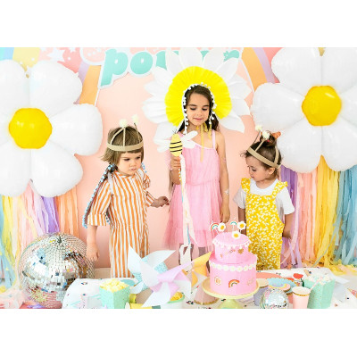 Set 5 Candele Margherite e Arcobaleno - candelina in cera per torte e dolci