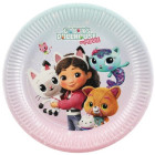 33pz -Coordinato tavola festa GABBY'S DOLLHOUSE - piatti, bicchieri, tovaglioli, tovaglia - 6 ospiti