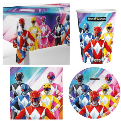 Coordinato POWER RANGERS - feste party piatti bicchieri tovaglioli tovaglia