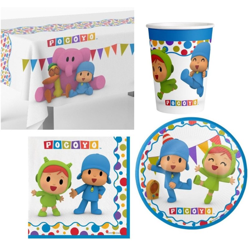 Coordinato POCOYO - feste party piatti bicchieri tovaglioli tovaglia