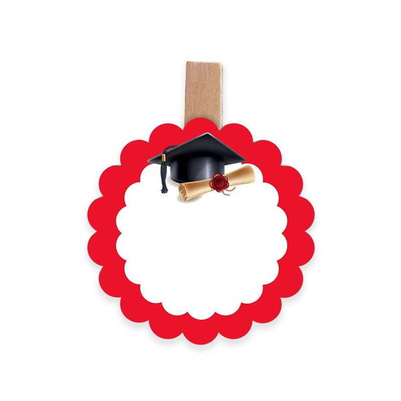 6 SEGNAPOSTO Laurea con mollettina  - ideale per decoro tavola feste