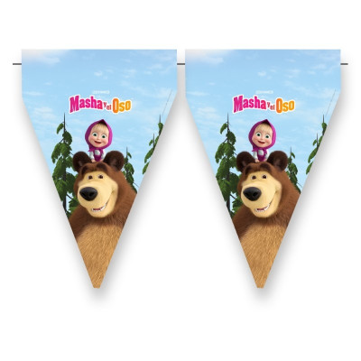 FESTONE bandierine Masha e Orso - 3mt - in carta