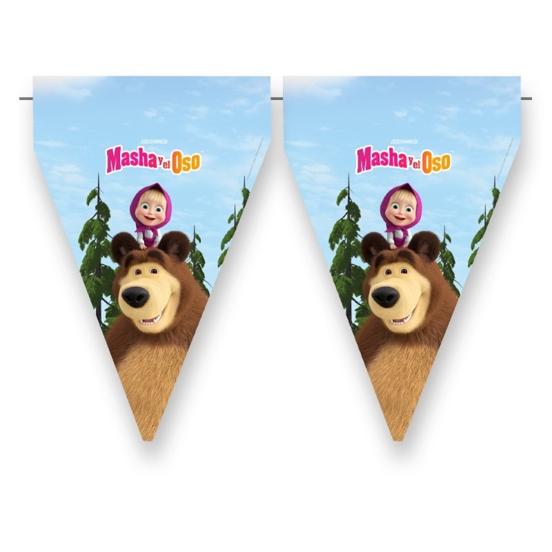 FESTONE bandierine Masha e Orso - 3mt - in carta