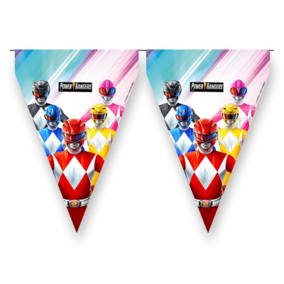 FESTONE bandierine POWER RANGERS - 3mt - in carta