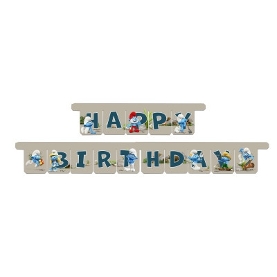 Festone Happy Birthday PUFFI - addobbo decoro - festa per bambini 3 mt