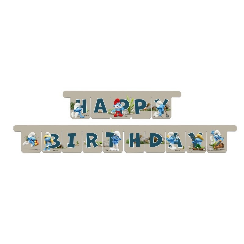 Festone Happy Birthday PUFFI - addobbo decoro - festa per bambini 3 mt