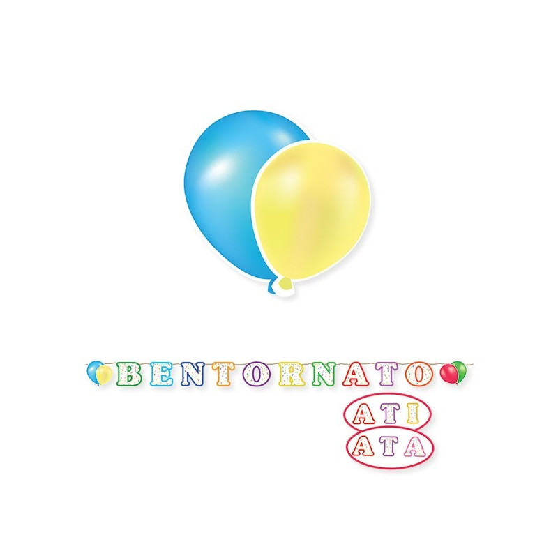 Festone Bentornato / Bentornata / Bentornati / - addobbo festa - 6mt