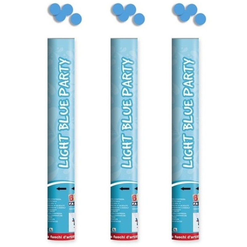 3 x Cannone Tubo Sparacoriandoli CELESTE 40CM