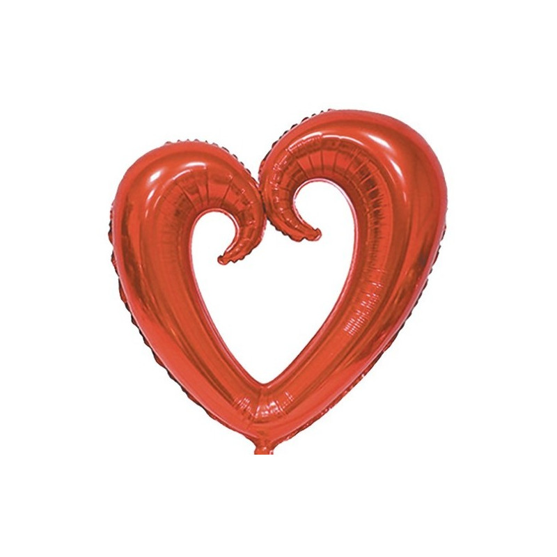 PALLONCINO pallone in foil Mylar Cuore rosso con foro centrale 101cm