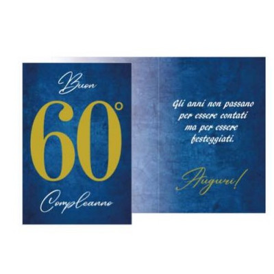 Biglietto d'auguri augurale compleanno 60 anni LUI - completo di busta