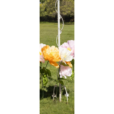 Set 3 Fiori decorativi in carta con stelo - 25x80cm - Rosa Albicocca e Cipria