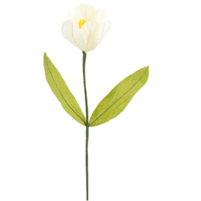 Set 2 Fiori TULIPANO decorativi in carta con stelo 10xH75cm Bianco/avorio