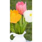 Set 2 Fiori TULIPANO decorativi in carta con stelo 10xH75cm Bianco/avorio