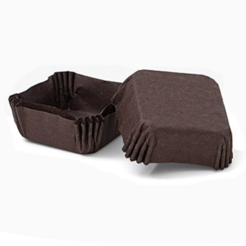 1500 pirottini QUADRATO in carta forno Marrone per muffin e dolcetti 35x35xh15mm