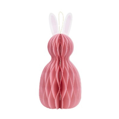 1 CONIGLIO gigante ROSA in carta nido d'ape - altezza  40 cm - addobbo casa