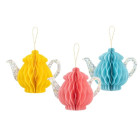 1 TEIERA ROSA in carta nido d'ape - altezza  20 cm - addobbo casa