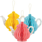 1 TEIERA ROSA in carta nido d'ape - altezza  20 cm - addobbo casa