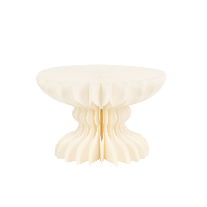 Alzatina colonna in carta Bianco - 16x25cm - con piano d'appoggio trasparente