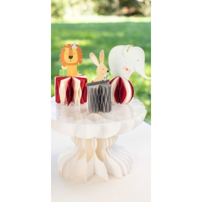 Alzatina colonna in carta Bianco - 16x25cm - con piano d'appoggio trasparente