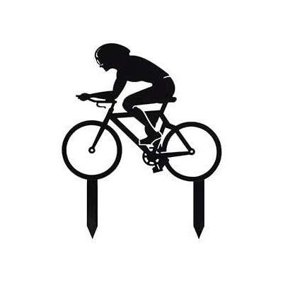 Cake Topper CICLISTA in metallo - decorazione torte dolci 12X11 cm
