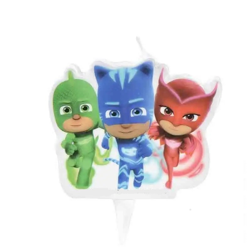 Candela Pj Masks CatBoy Gekko Gufetta candelina in cera per torte