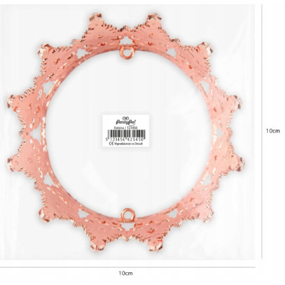 Cake Topper CORONA rosa gold - decorazione torte dolci diametro 10 cm