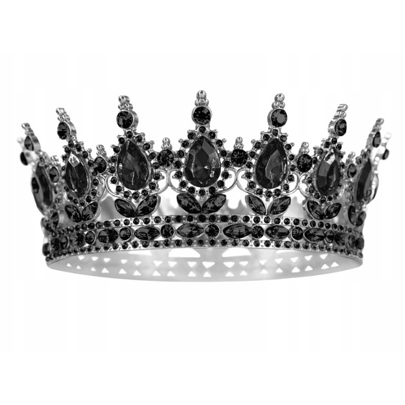 Cake Topper CORONA nero - decorazione torte dolci diametro 15 cm