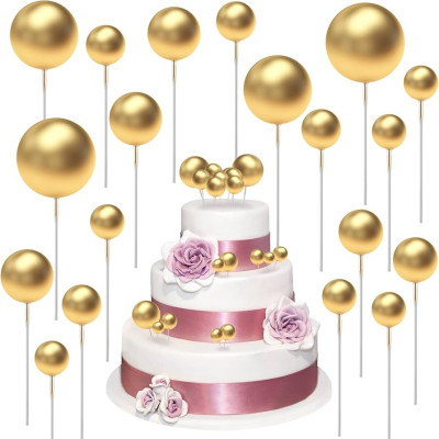Set di 20 sfere in schiuma e filo metallico per decorare torte ed eventi diametro assortito